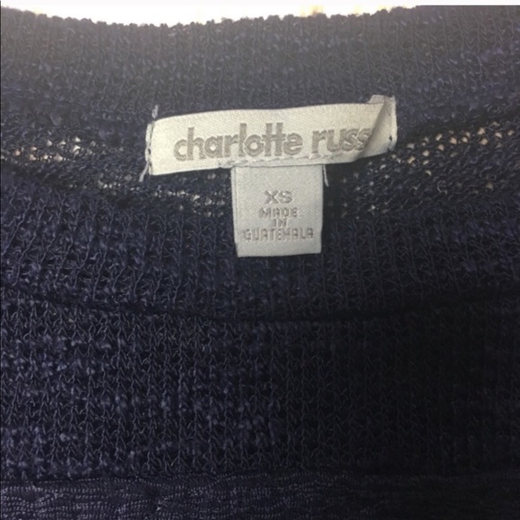 Navy Blue Charlotte Russe Long Sleeve Sweater - Picture 4 of 4